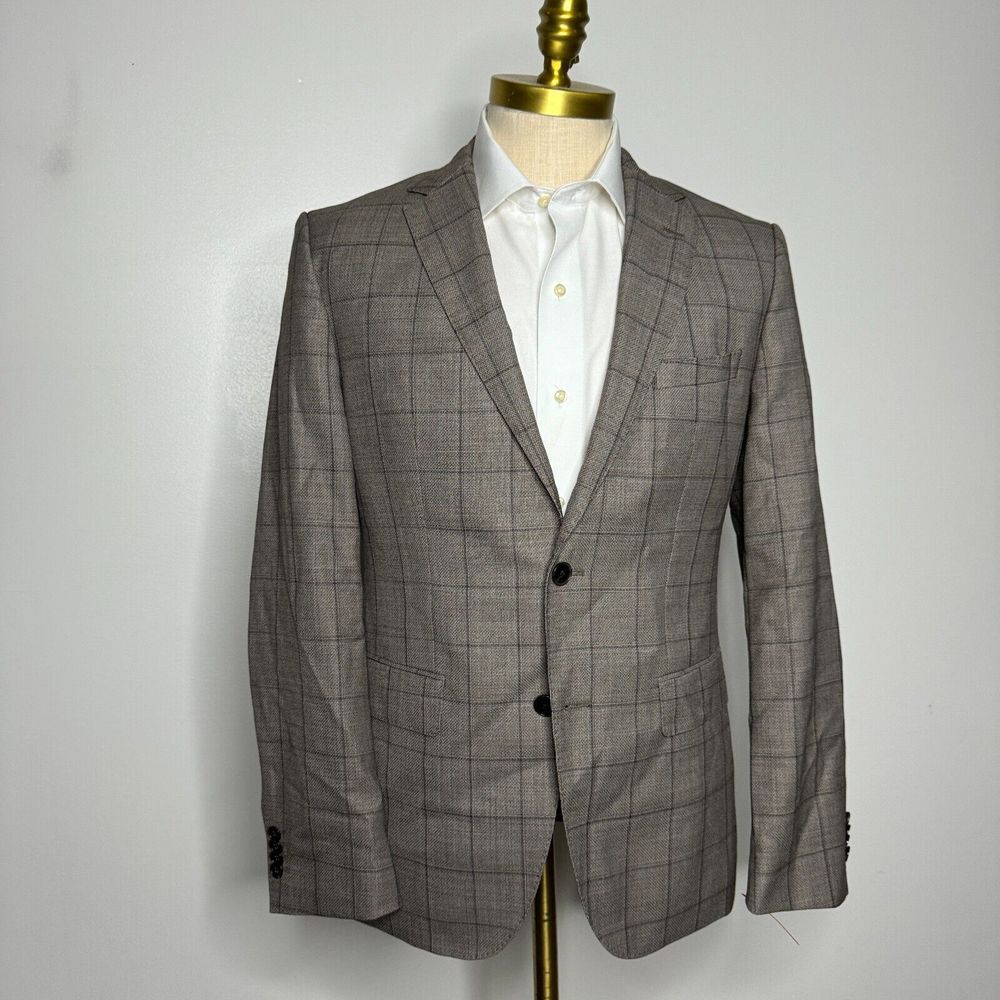 Hugo Boss Light Brown Plaid Sport Coat
